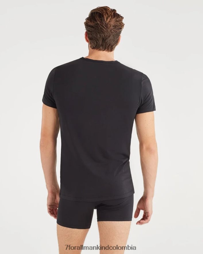 vestir 7 for All Mankind Pack de 2 camisetas negras con cuello en V JBNRD748
