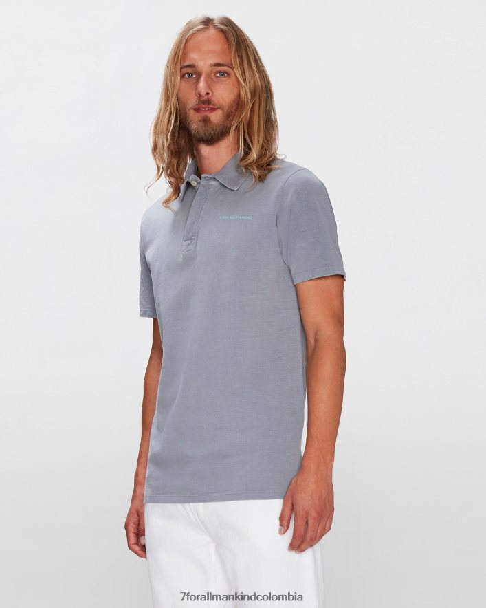 vestir 7 for All Mankind Polo teñido mineral en azul francés JBNRD720
