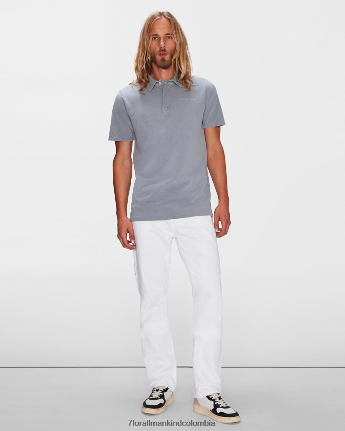 vestir 7 for All Mankind Polo teñido mineral en azul francés JBNRD720