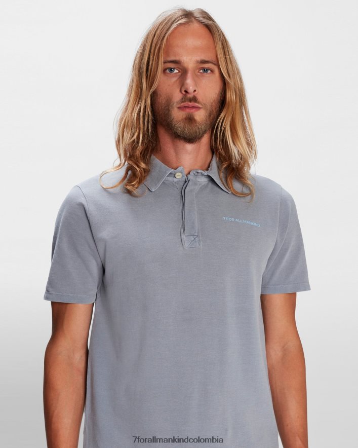 vestir 7 for All Mankind Polo teñido mineral en azul francés JBNRD720