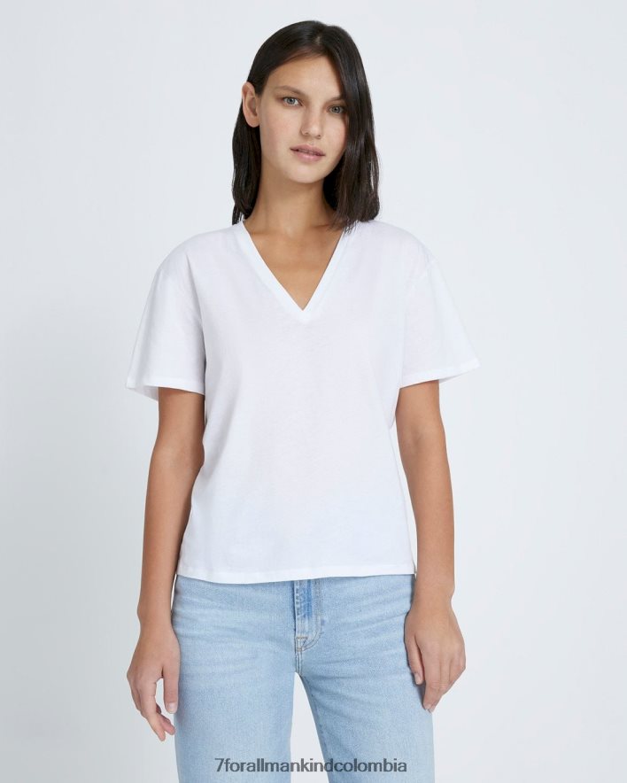vestir 7 for All Mankind camiseta con cuello en v en blanco JBNRD344