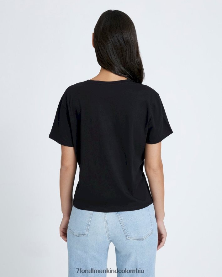 vestir 7 for All Mankind camiseta con cuello en v en negro JBNRD349