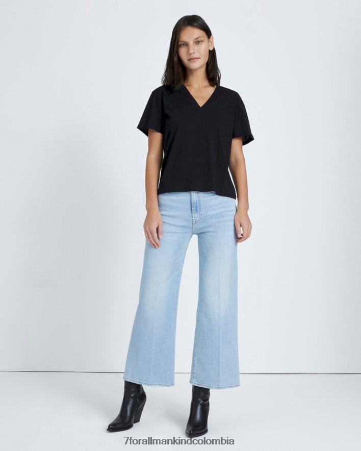 vestir 7 for All Mankind camiseta con cuello en v en negro JBNRD349