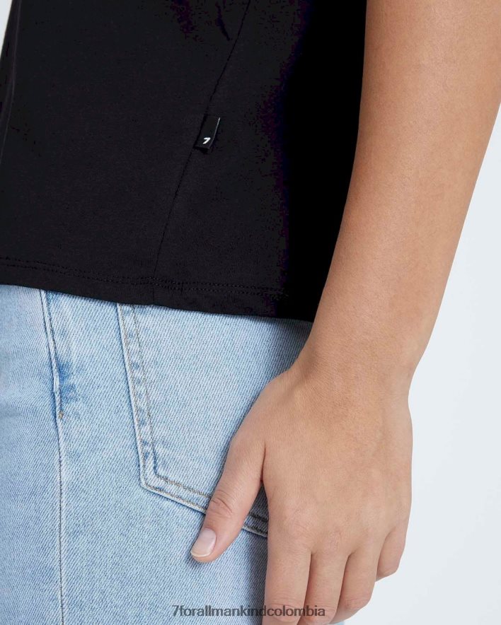 vestir 7 for All Mankind camiseta con cuello en v en negro JBNRD349