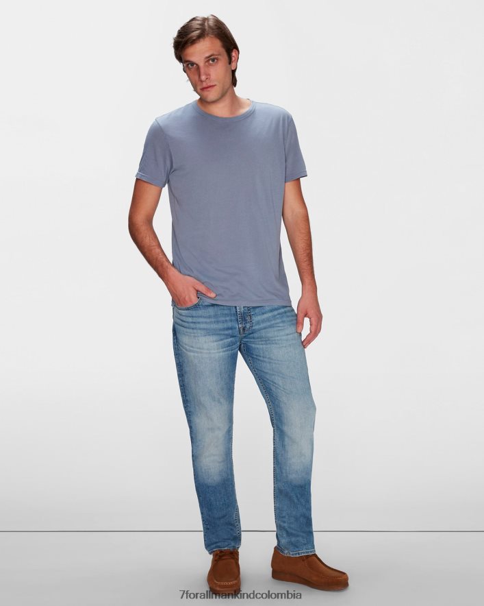 vestir 7 for All Mankind camiseta de algodón ligero en azul francés JBNRD740