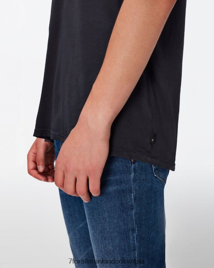 vestir 7 for All Mankind camiseta de algodón ligero en negro JBNRD734