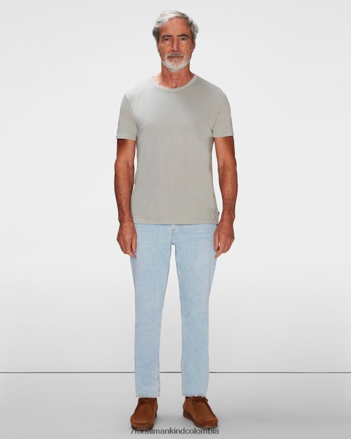 vestir 7 for All Mankind camiseta de algodón ligero en verde peltre JBNRD738