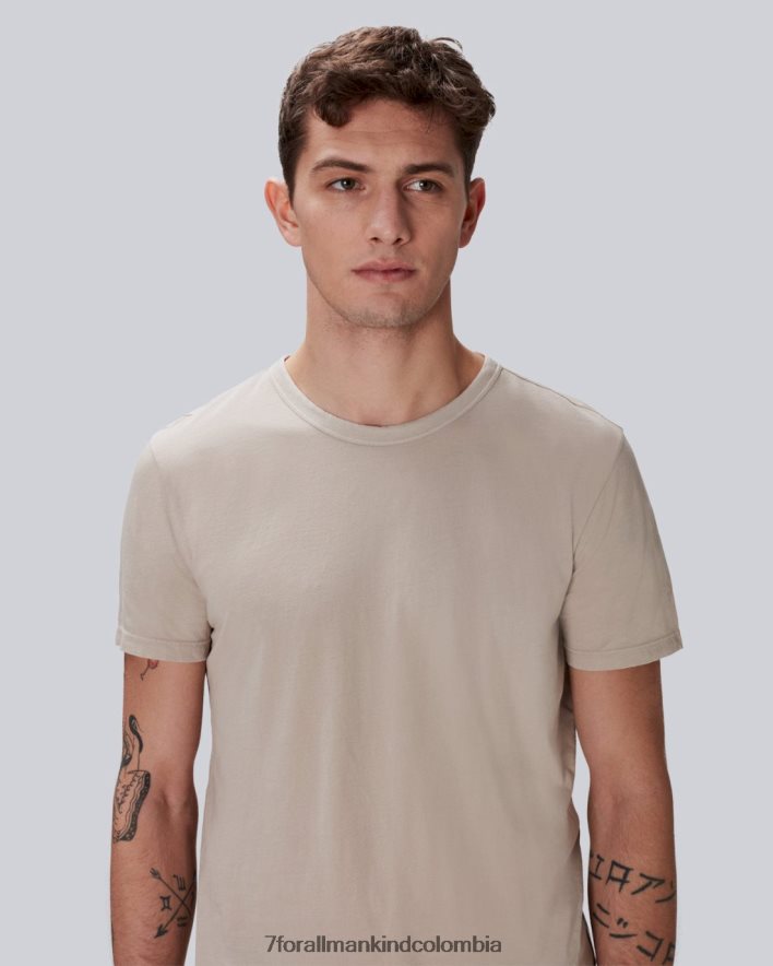 vestir 7 for All Mankind camiseta de algodón pluma en color sésamo JBNRD739