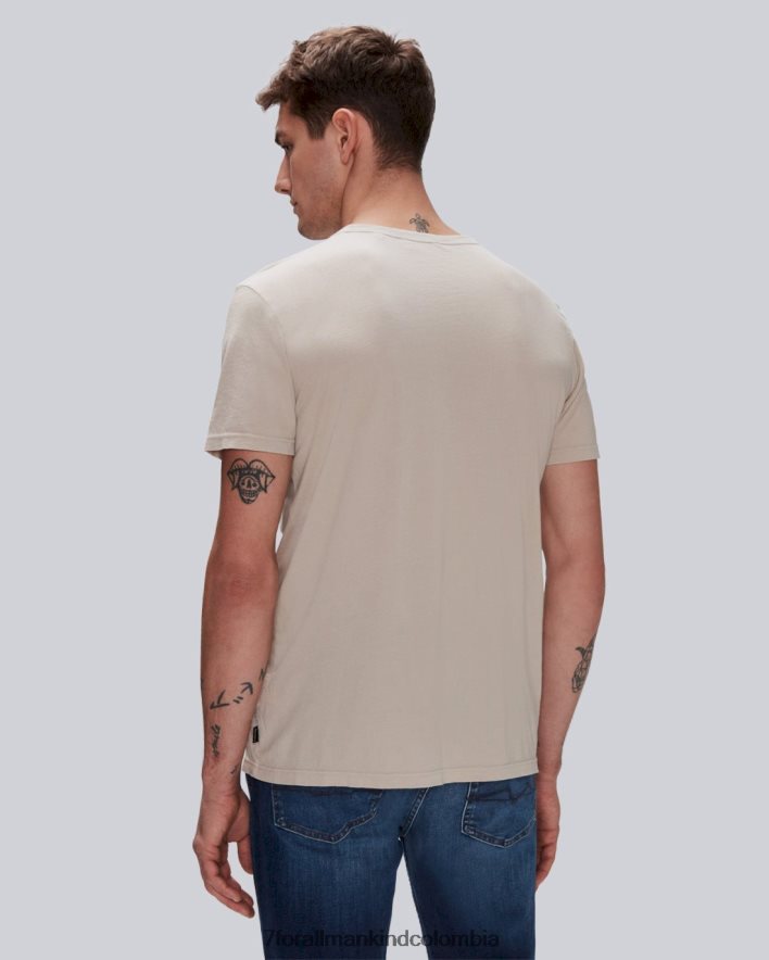 vestir 7 for All Mankind camiseta de algodón pluma en color sésamo JBNRD739
