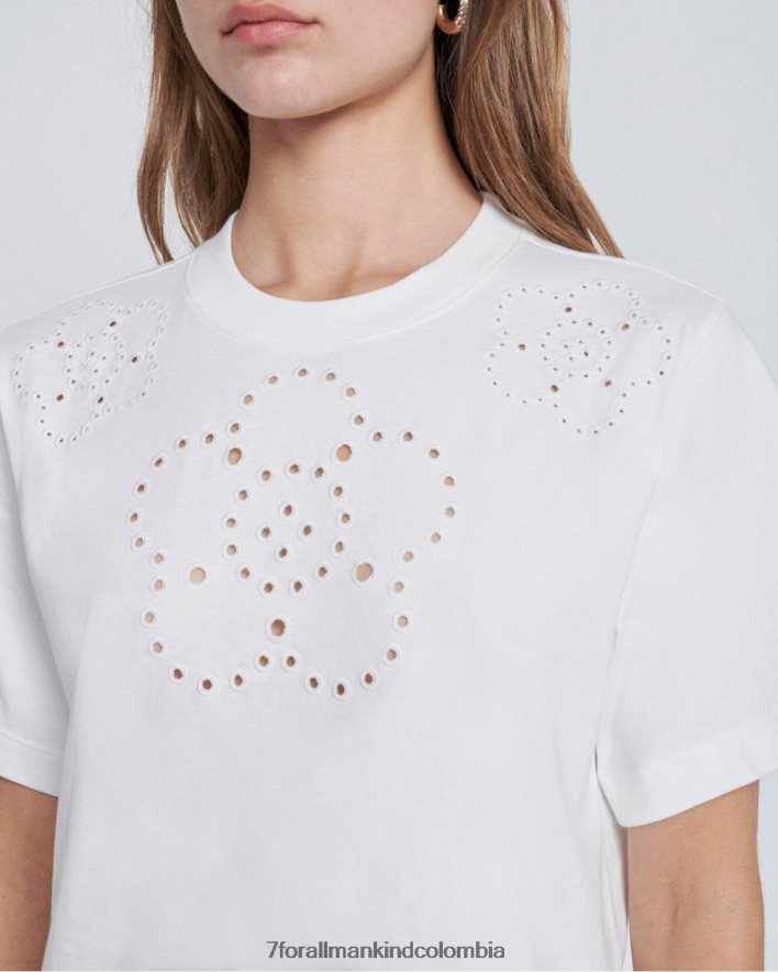 vestir 7 for All Mankind camiseta de novia con ojales en blanco óptico JBNRD379
