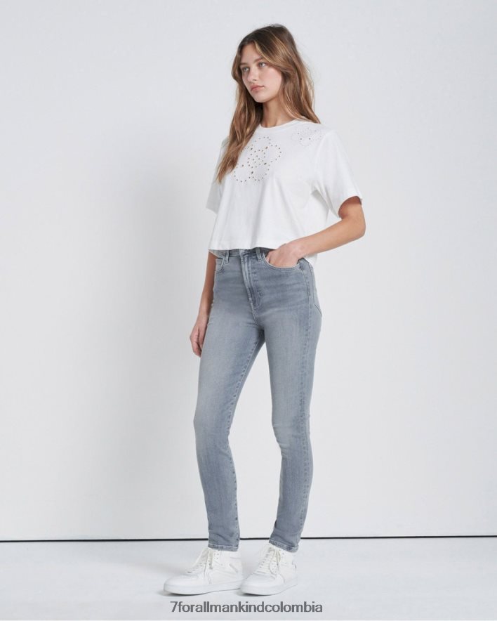 vestir 7 for All Mankind camiseta de novia con ojales en blanco óptico JBNRD379