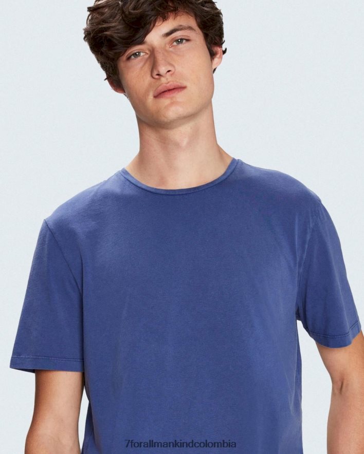 vestir 7 for All Mankind camiseta desteñida por el sol en azul eléctrico JBNRD770