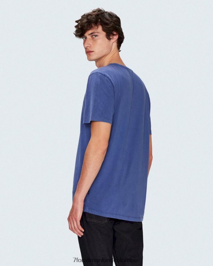 vestir 7 for All Mankind camiseta desteñida por el sol en azul eléctrico JBNRD770