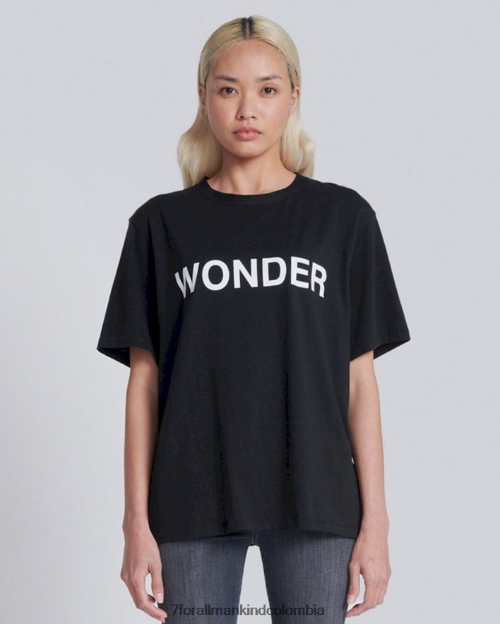 vestir 7 for All Mankind camiseta negra con gráfico Wonder JBNRD413