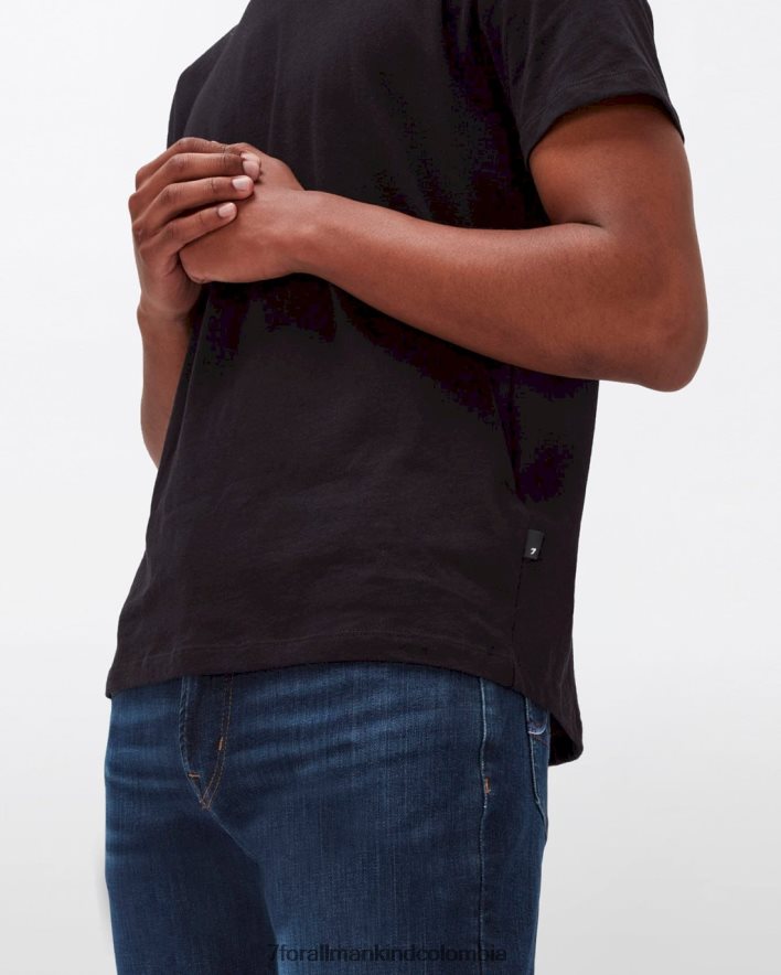 vestir 7 for All Mankind camiseta negra de mezcla de cachemira JBNRD751