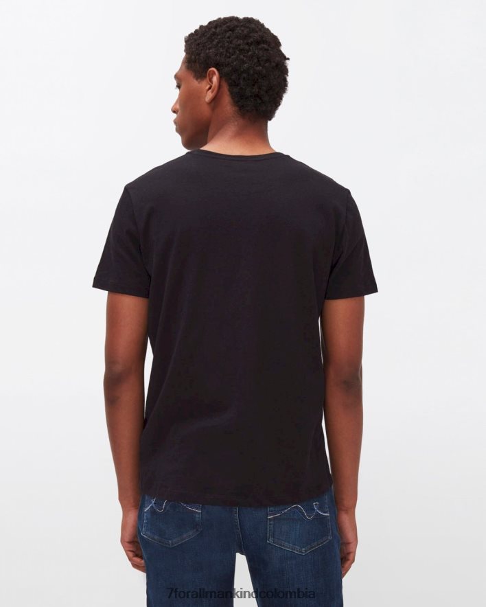 vestir 7 for All Mankind camiseta negra de mezcla de cachemira JBNRD751