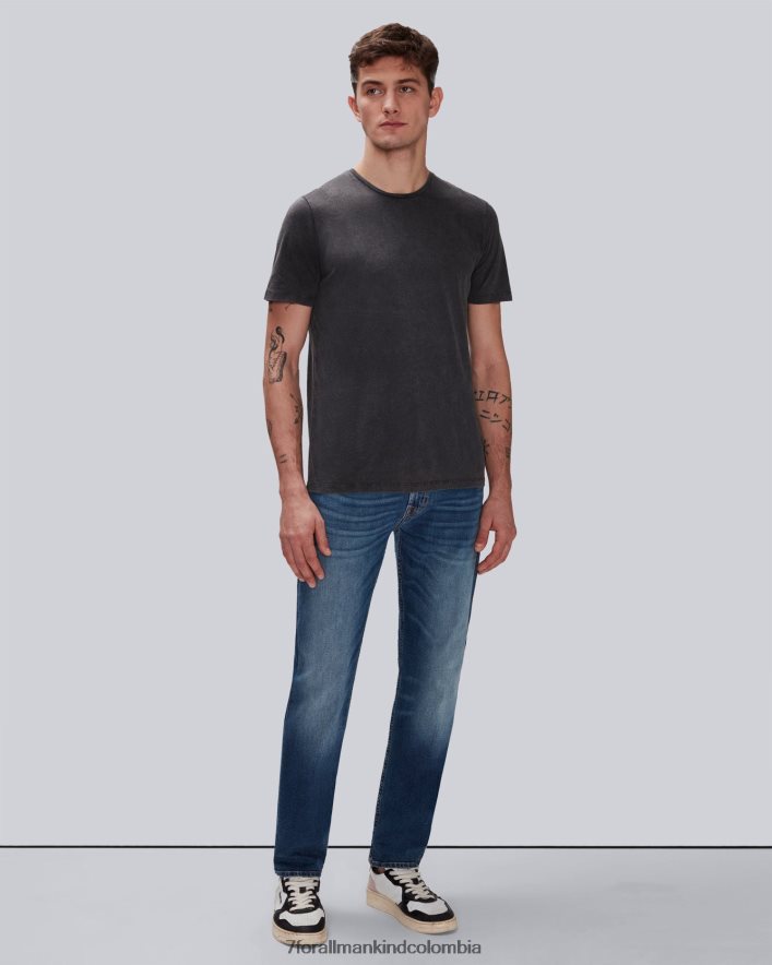 vestir 7 for All Mankind camiseta negra desteñida por el sol JBNRD758