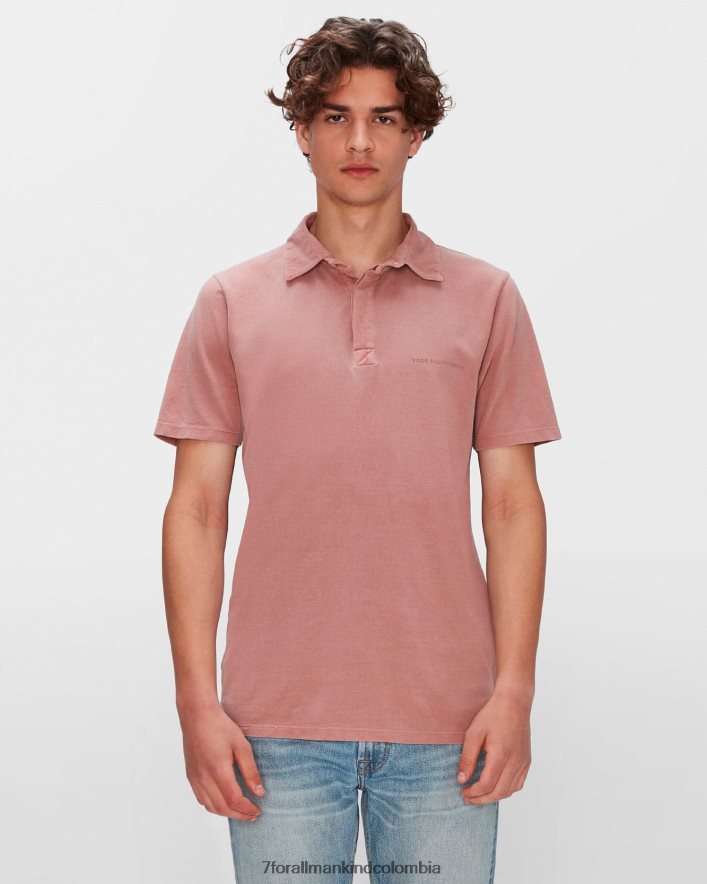vestir 7 for All Mankind polo de tinte mineral en ladrillo quemado JBNRD712