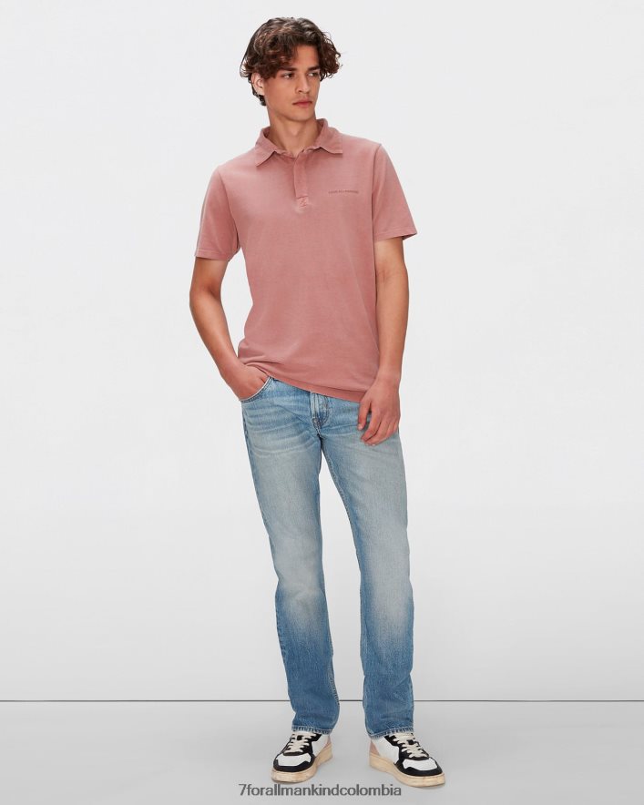 vestir 7 for All Mankind polo de tinte mineral en ladrillo quemado JBNRD712