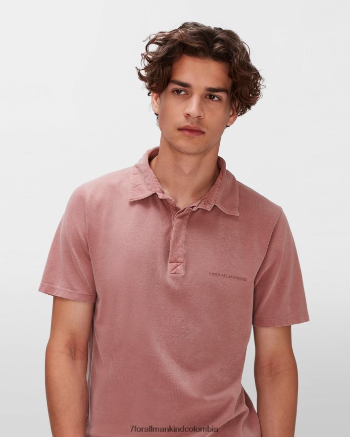 vestir 7 for All Mankind polo de tinte mineral en ladrillo quemado JBNRD712