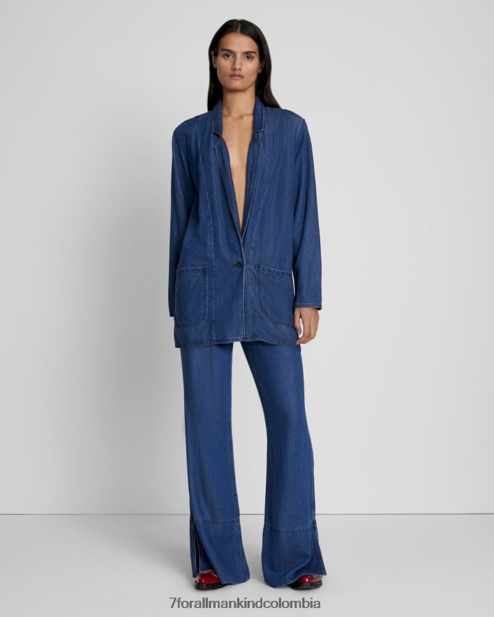 vestir 7 for All Mankind Americana vaquera brillante con diseño sencillo en índigo oscuro JBNRD200