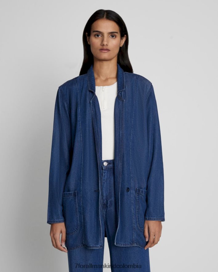vestir 7 for All Mankind Americana vaquera brillante con diseño sencillo en índigo oscuro JBNRD200