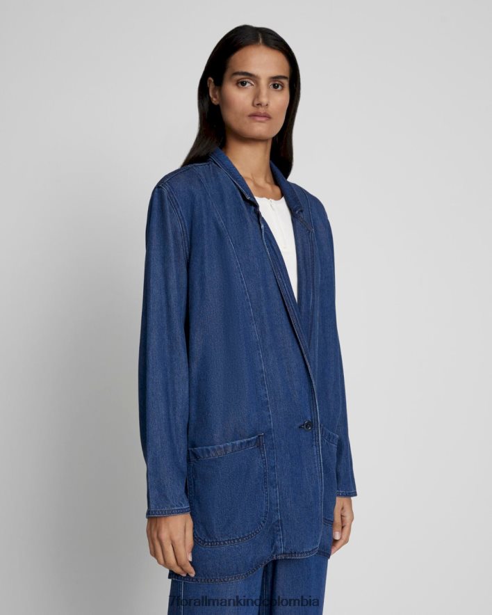 vestir 7 for All Mankind Americana vaquera brillante con diseño sencillo en índigo oscuro JBNRD200