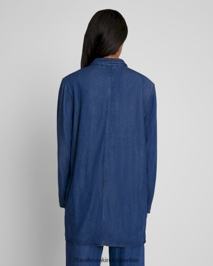 vestir 7 for All Mankind Americana vaquera brillante con diseño sencillo en índigo oscuro JBNRD200