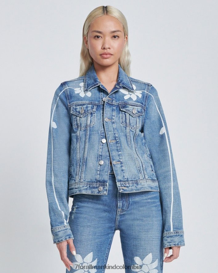 vestir 7 for All Mankind Chaqueta estilo camionero clásica con estampado floral Teaparty JBNRD313