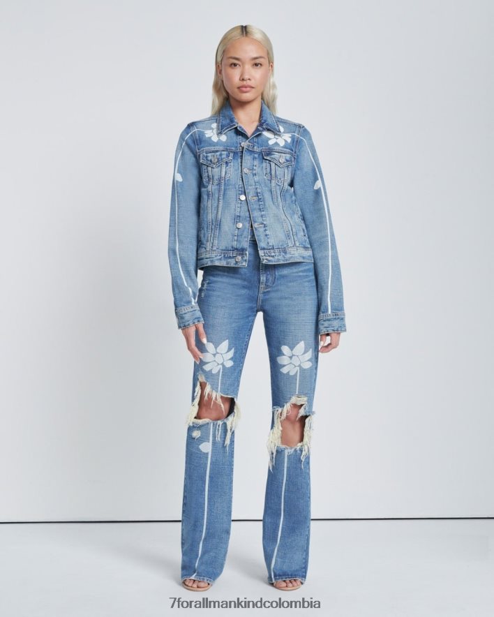 vestir 7 for All Mankind Chaqueta estilo camionero clásica con estampado floral Teaparty JBNRD313