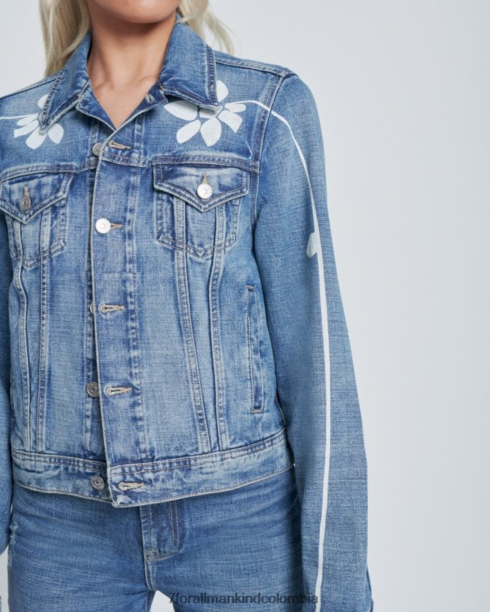 vestir 7 for All Mankind Chaqueta estilo camionero clásica con estampado floral Teaparty JBNRD313