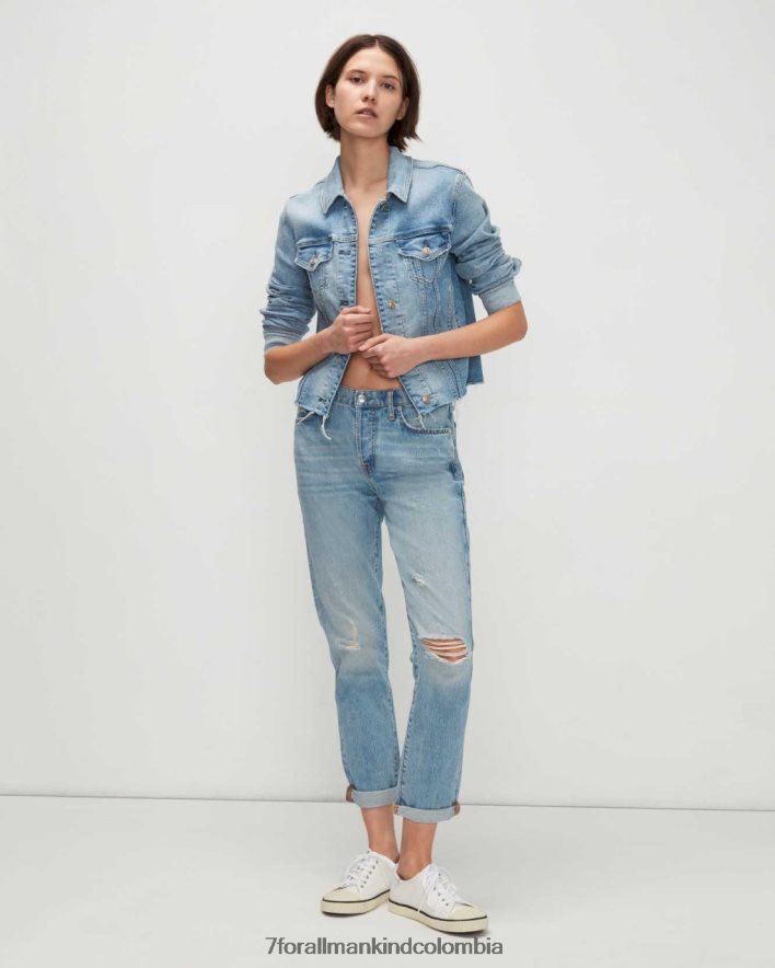 vestir 7 for All Mankind Chaqueta estilo camionero clásica vintage de lujo con estampado floral JBNRD452