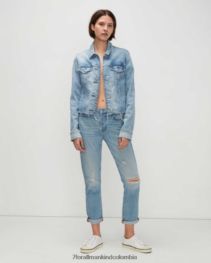 vestir 7 for All Mankind Chaqueta estilo camionero clásica vintage de lujo con estampado floral JBNRD452