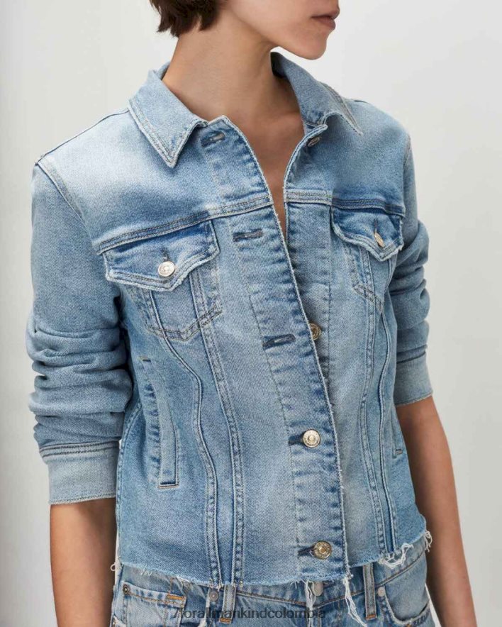 vestir 7 for All Mankind Chaqueta estilo camionero clásica vintage de lujo con estampado floral JBNRD452