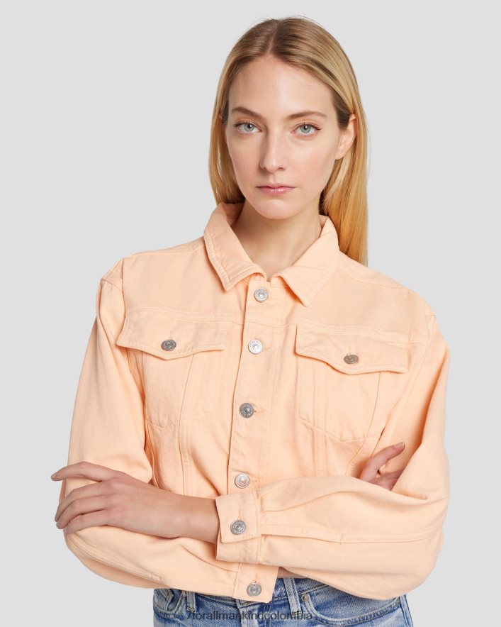 vestir 7 for All Mankind Chaqueta estilo camionero corta en Prairie Sunset JBNRD286