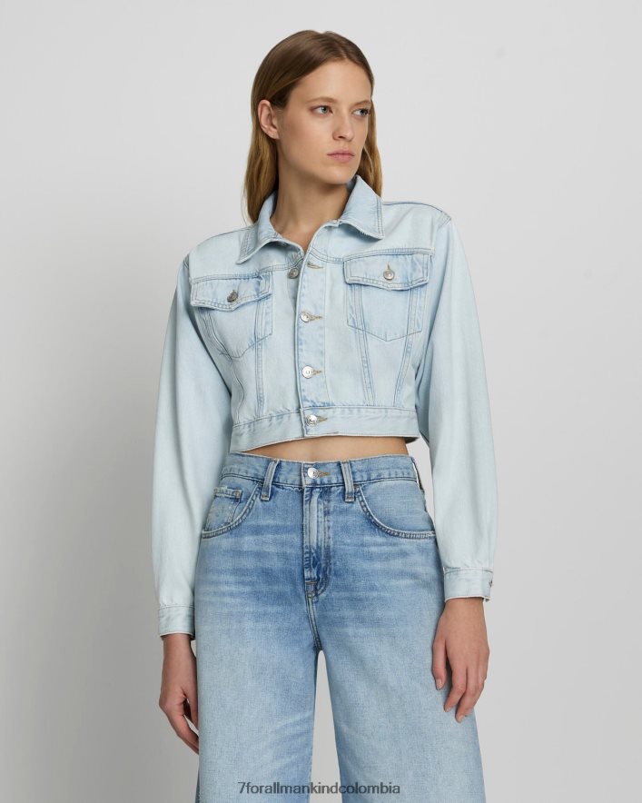 vestir 7 for All Mankind Chaqueta estilo camionero corta en índigo helado JBNRD255