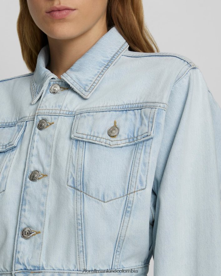 vestir 7 for All Mankind Chaqueta estilo camionero corta en índigo helado JBNRD255