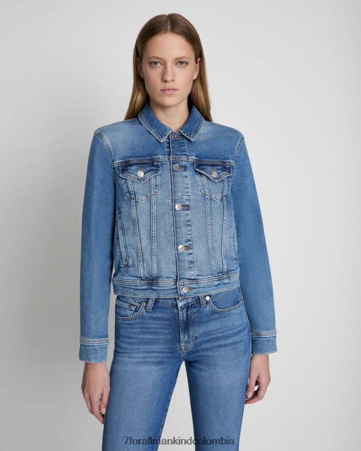 vestir 7 for All Mankind chaqueta camionero clásica en lyme JBNRD119