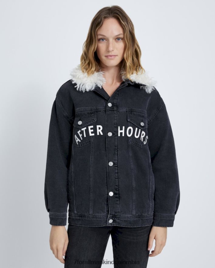 vestir 7 for All Mankind chaqueta camionero fácil en color iris nocturno JBNRD296