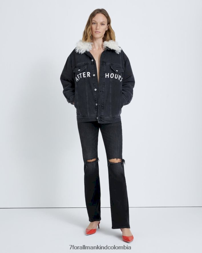 vestir 7 for All Mankind chaqueta camionero fácil en color iris nocturno JBNRD296