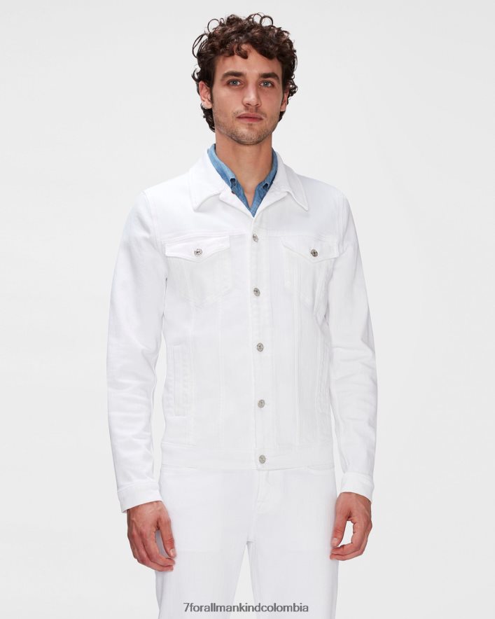 vestir 7 for All Mankind chaqueta de camionero perfecta en blanco broma JBNRD523