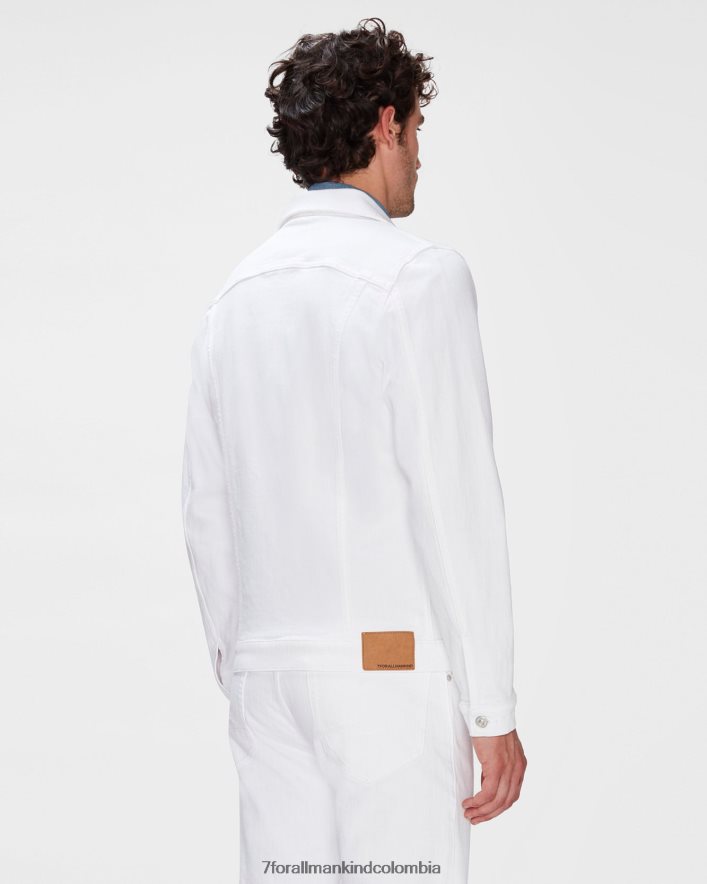 vestir 7 for All Mankind chaqueta de camionero perfecta en blanco broma JBNRD523