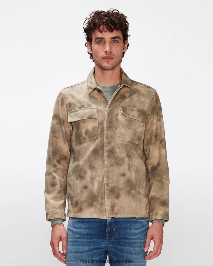 vestir 7 for All Mankind chaqueta de campo moderna en camuflaje abstracto JBNRD574