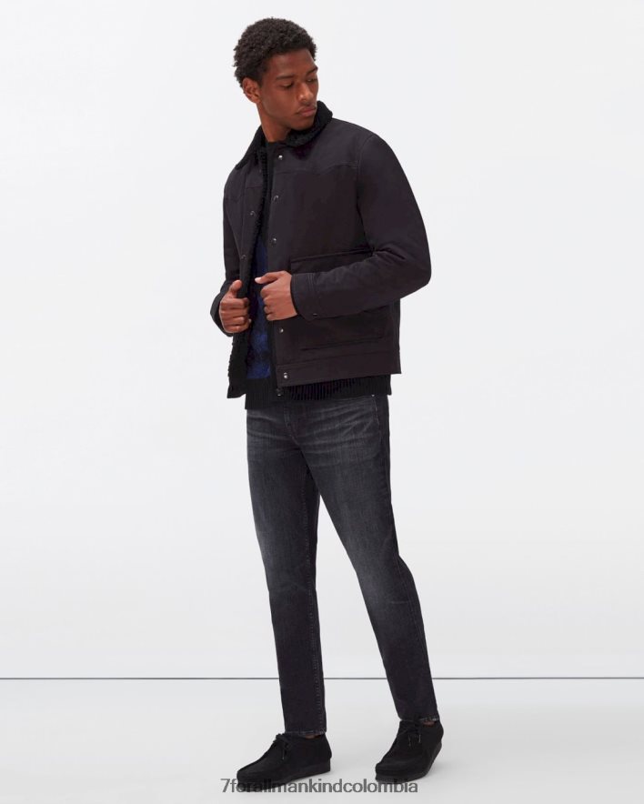 vestir 7 for All Mankind chaqueta estilo camionero estilo western en negro JBNRD679