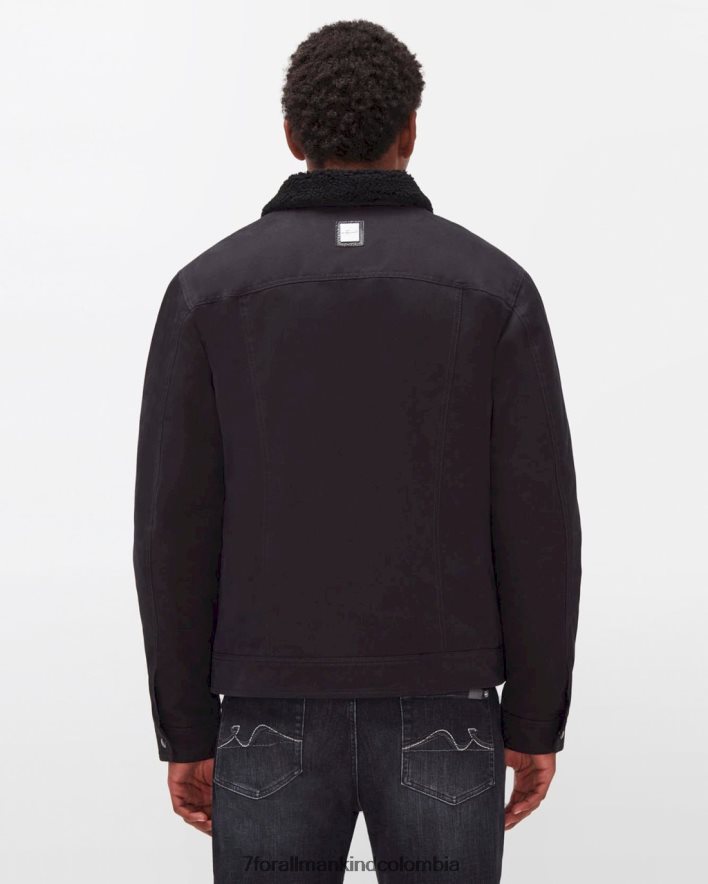 vestir 7 for All Mankind chaqueta estilo camionero estilo western en negro JBNRD679