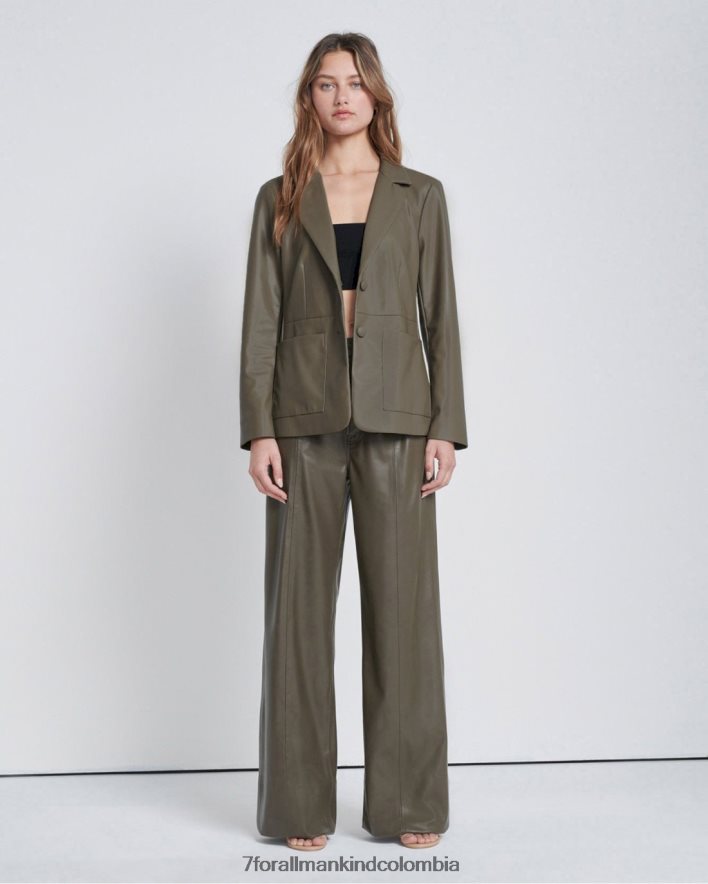 vestir 7 for All Mankind Americana con lazo de piel sintética en color liquen intenso JBNRD460