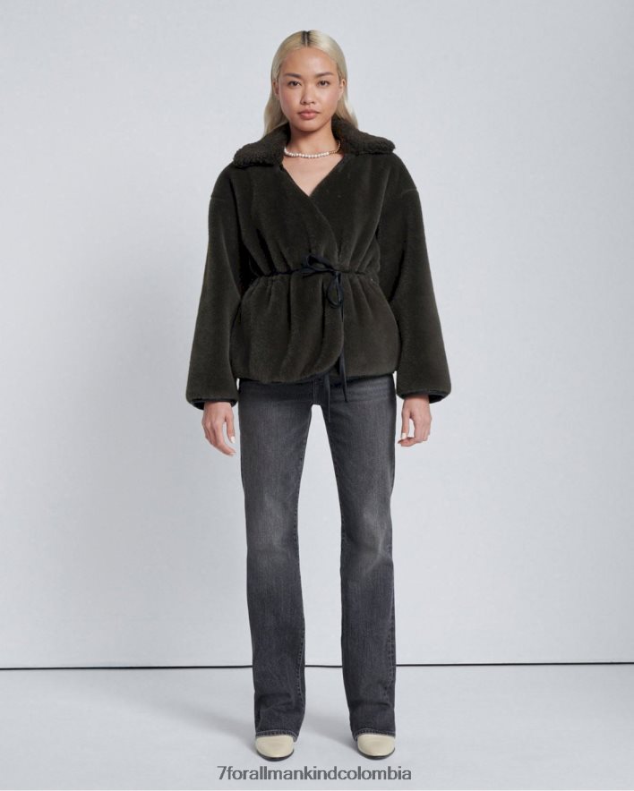 vestir 7 for All Mankind abrigo cruzado de pelo sintético de canguro JBNRD459