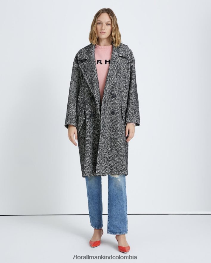 vestir 7 for All Mankind abrigo de lana con doble botonadura en espiga JBNRD461