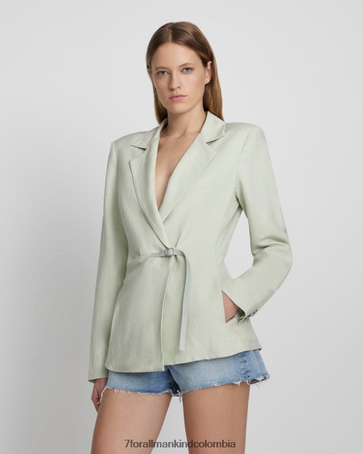 vestir 7 for All Mankind blazer de lino a medida en espuma de mar JBNRD455