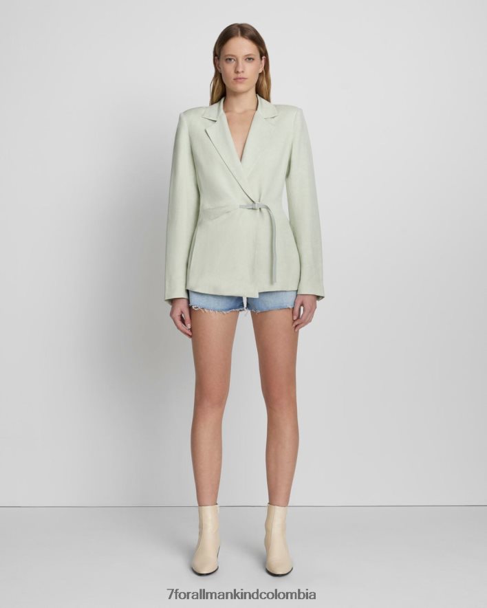 vestir 7 for All Mankind blazer de lino a medida en espuma de mar JBNRD455